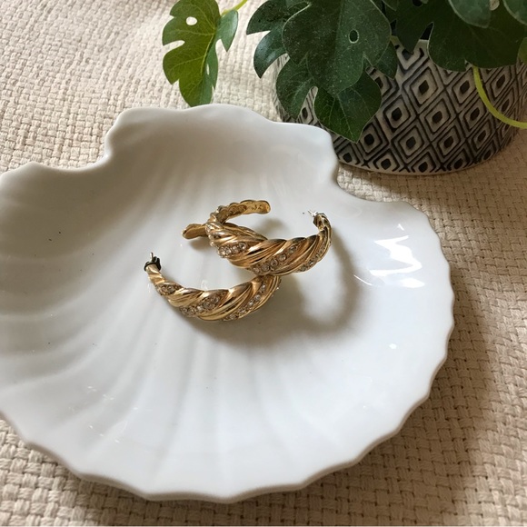 Gorgeous Vintage Hoops Golf Earrings from France - Picture 1 of 5